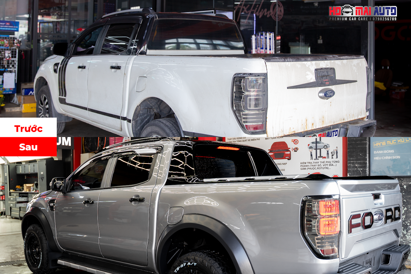 Lột Xác Ford Ranger Trắng: Sơn Đổi Màu Bạc Wildtrak Thể Thao Và Đẳng Cấp