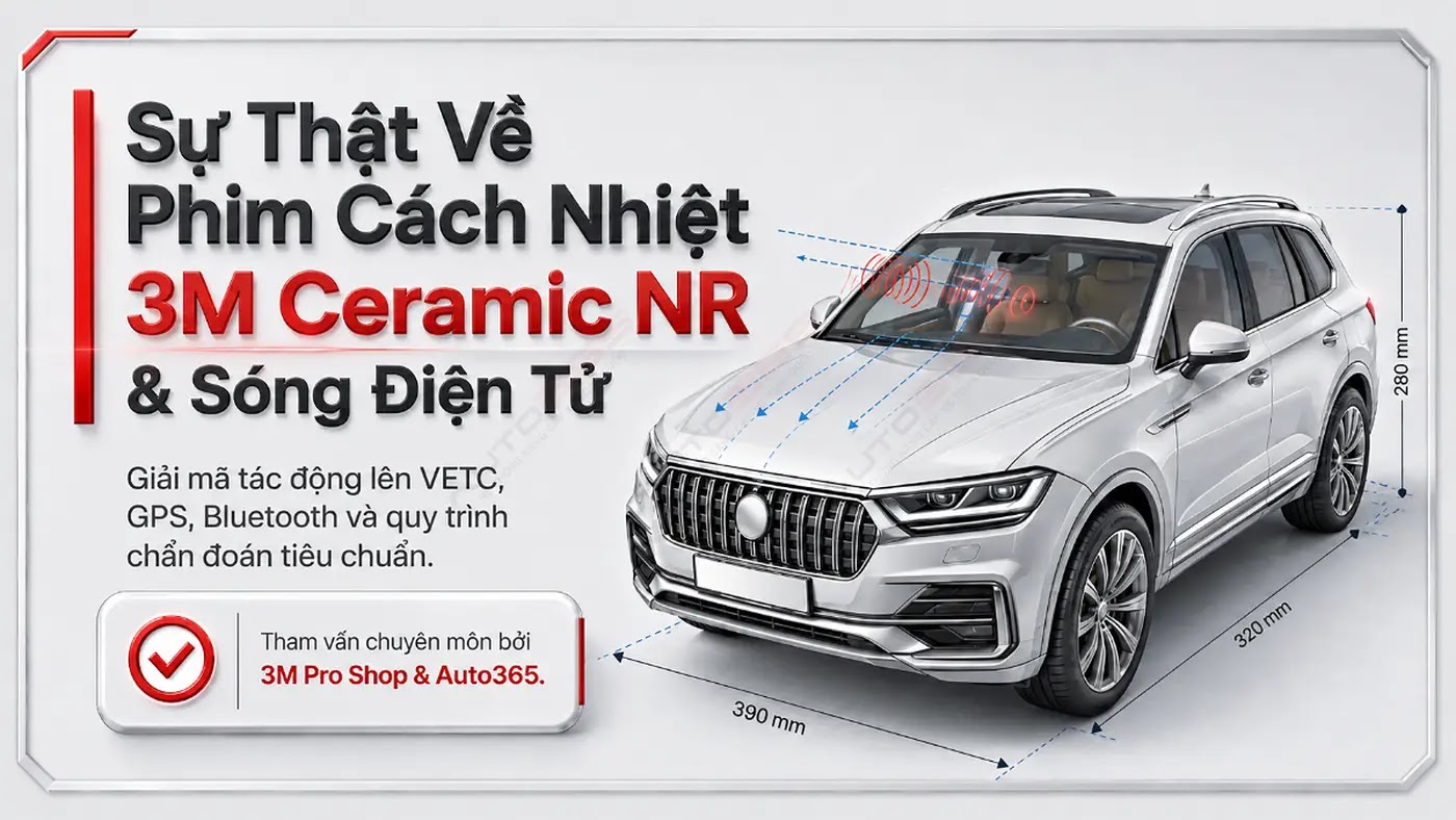 Dán phim cách nhiệt 3M Ceramic IR: Có ảnh hưởng đến sóng VETC và GPS không?
