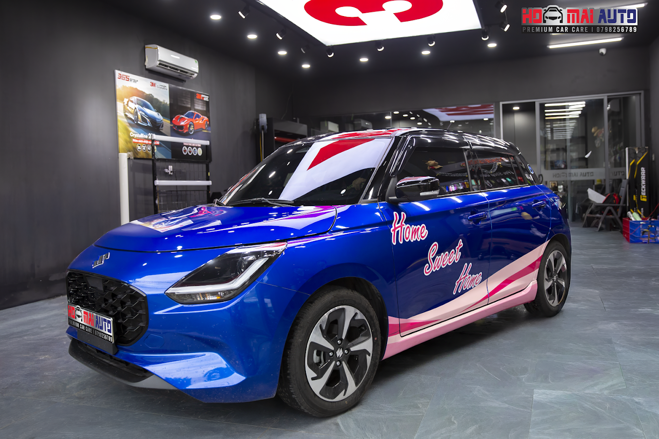 Suzuki Swift dán decal tem xe – Cá tính hóa ngoại thất, đổi diện mạo không cần sơn